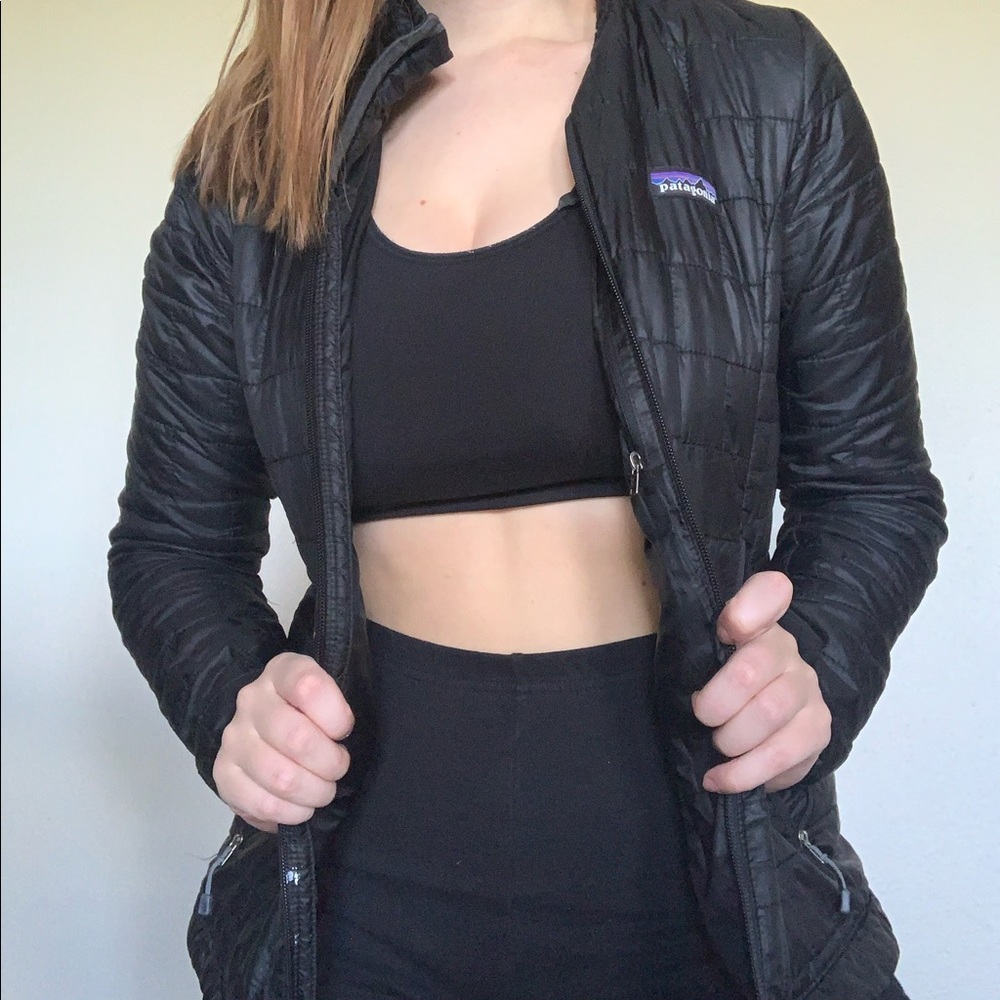 Black Patagonia puffy coat